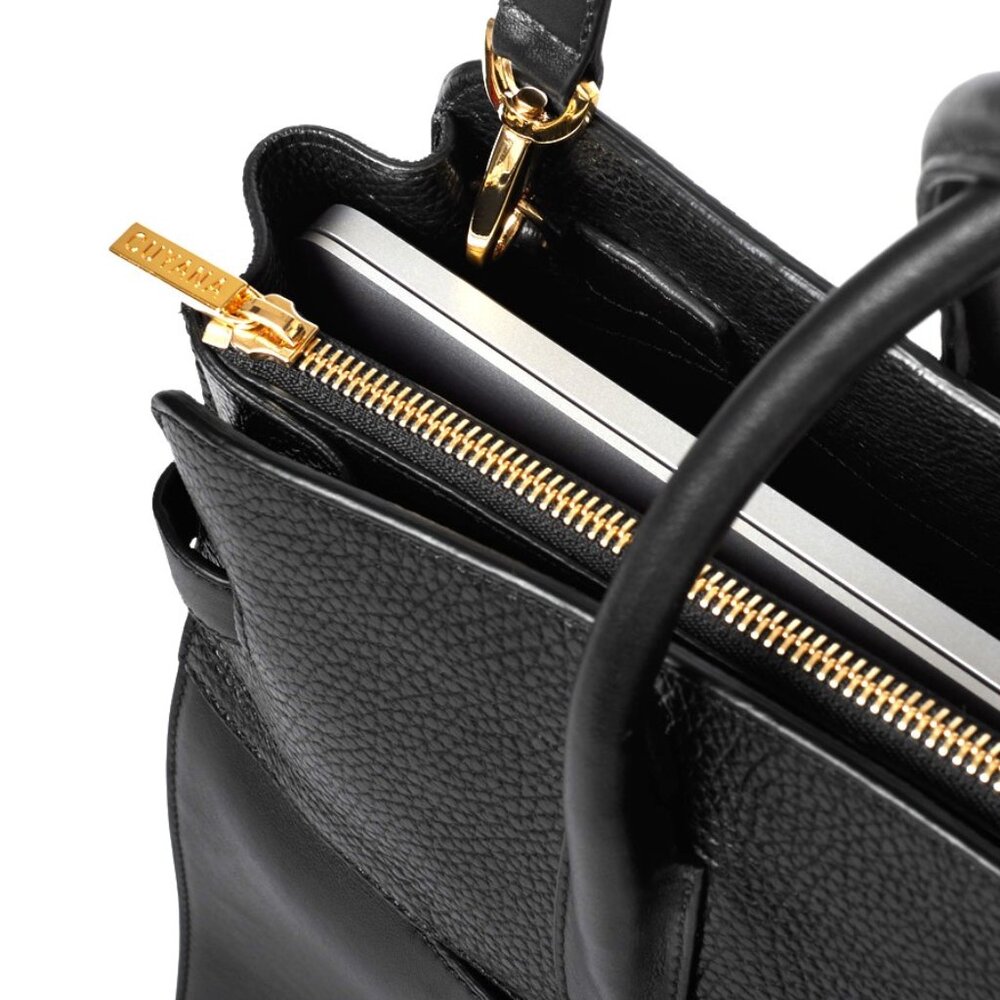CUYANA Black Italian Leather WORK SATCHEL BAG - Picture 9 of 14